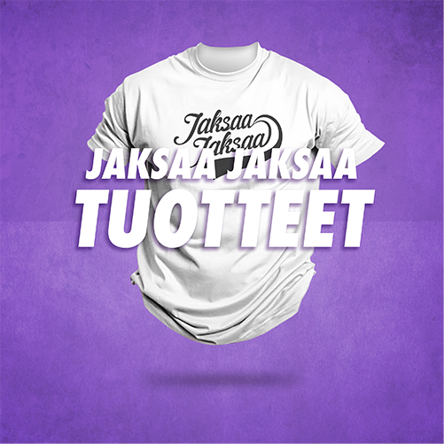 Jaksaa Jaksaa -tuotteet: valkoinen logopaita